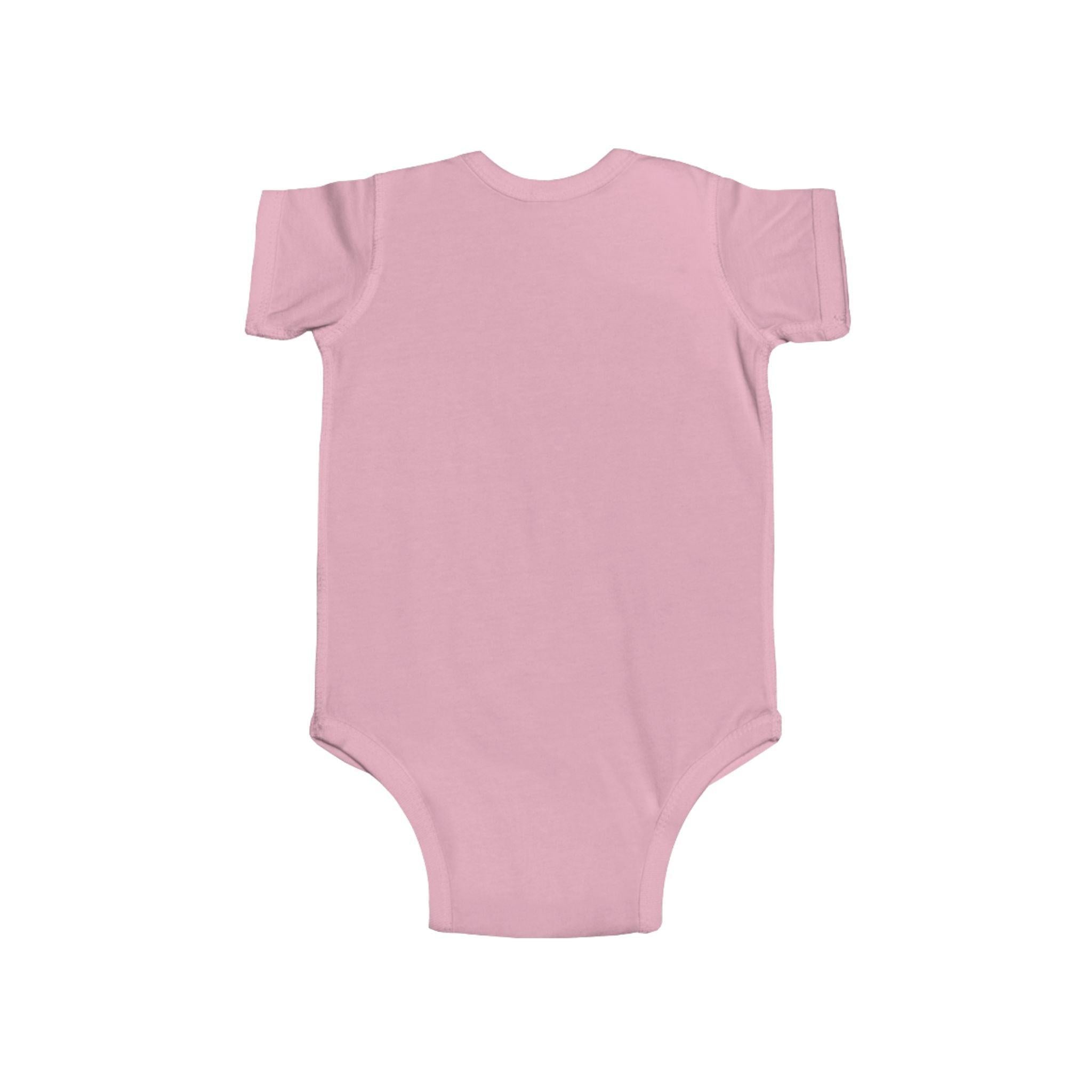 Too Cute to Care Unicorn Baby Bodysuit — Infant Onesie with Playful Pink Graphic.