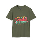T-Shirt — "Together Forever" Cute Heart Couple Graphic Tee