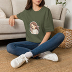 Cute Winking Girl Graphic T-Shirt – Kawaii Heart Tee