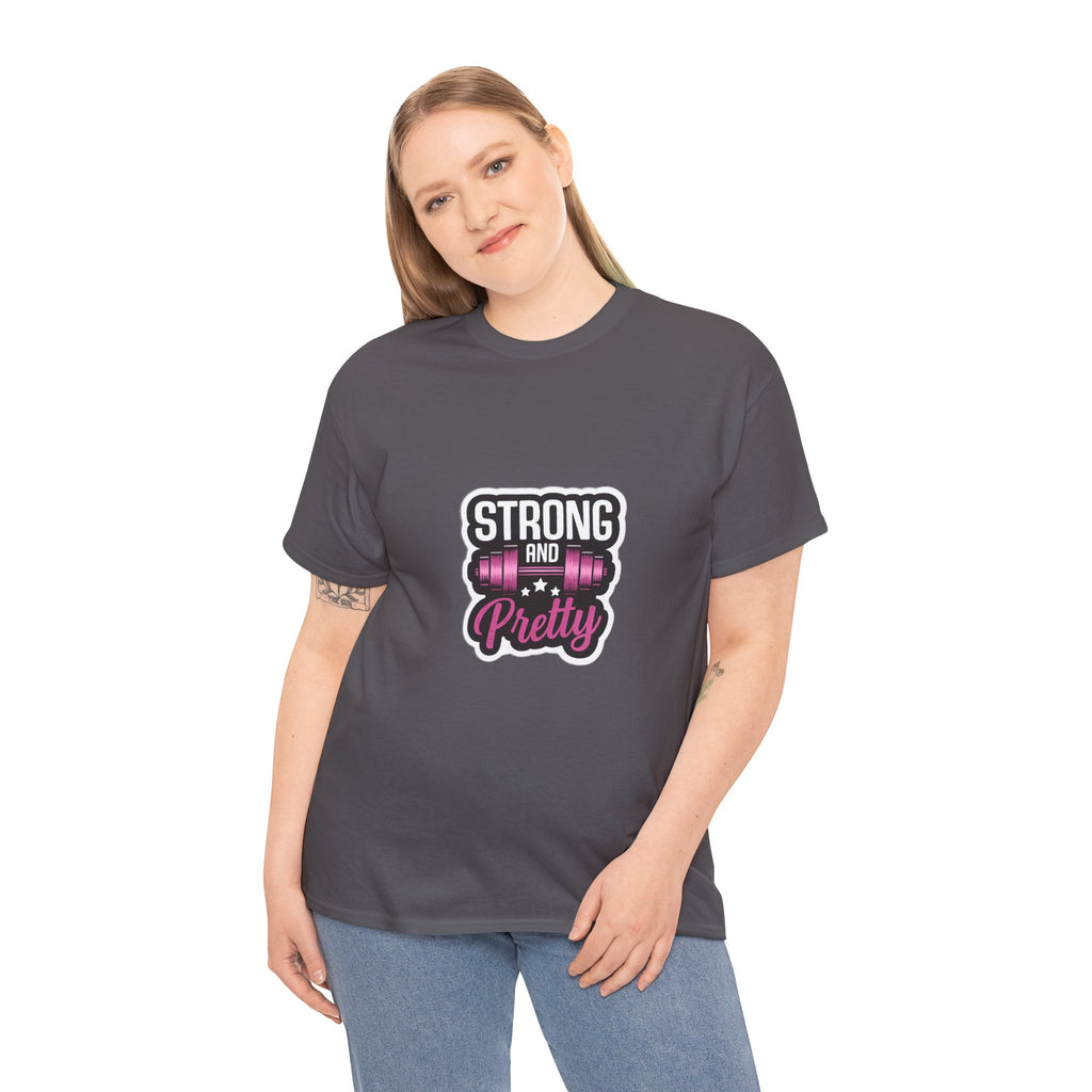 Strong and Pretty Tee — 'Strong and Pretty' Fitness Graphic T-Shirt