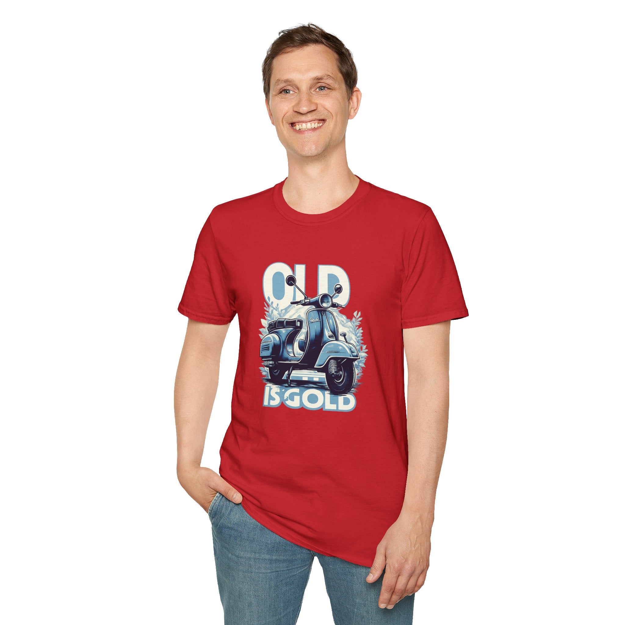 Vintage Scooter T‑Shirt — "Old Is Gold" Retro Vespa Tee