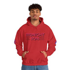 Unisex Midnight Run Hoodie — Retro Palm Beach Graphic Hooded Sweatshirt.