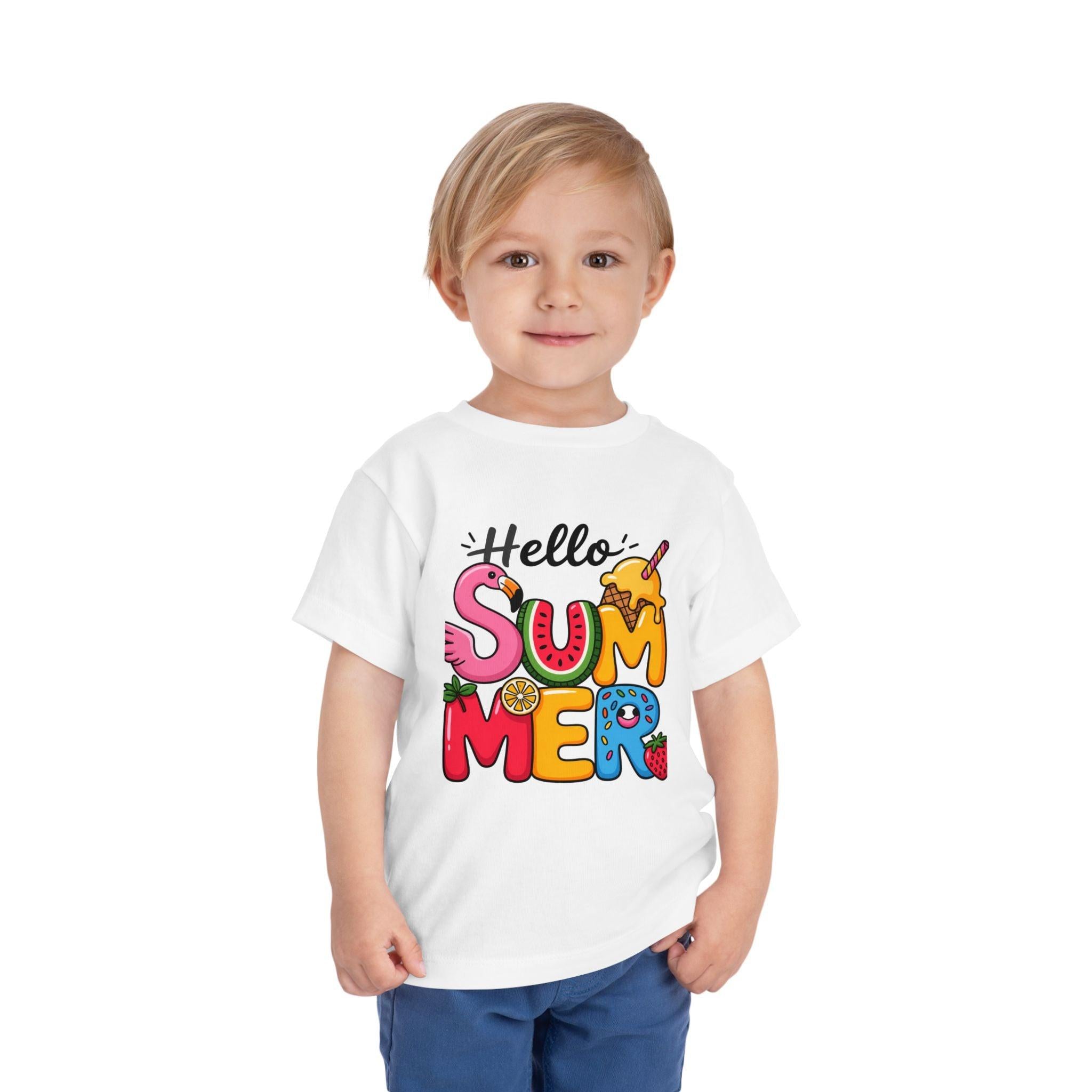 Hello Summer fruity typography Toddler Tee.