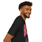 Soccer Star Graphic T‑Shirt — Retro Pink Icon Portrait.