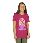 Youth Tee — "Barbie Happy Birthday" Pink Birthday Graphic Shirt