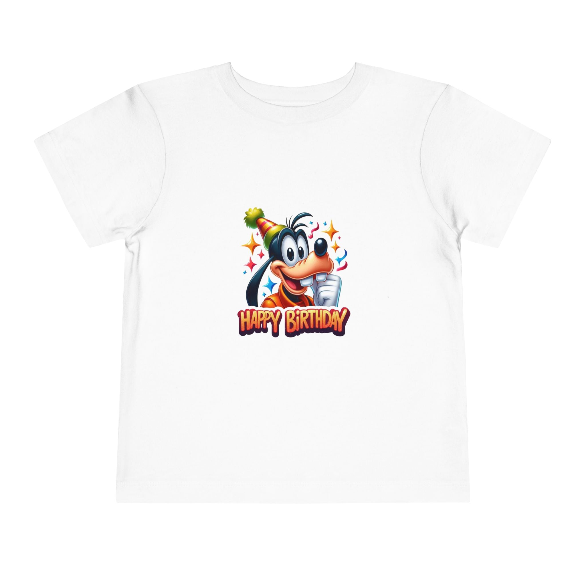 Toddler Tee — Cute Cartoon Dog "Happy Birthday" Kids Shirt