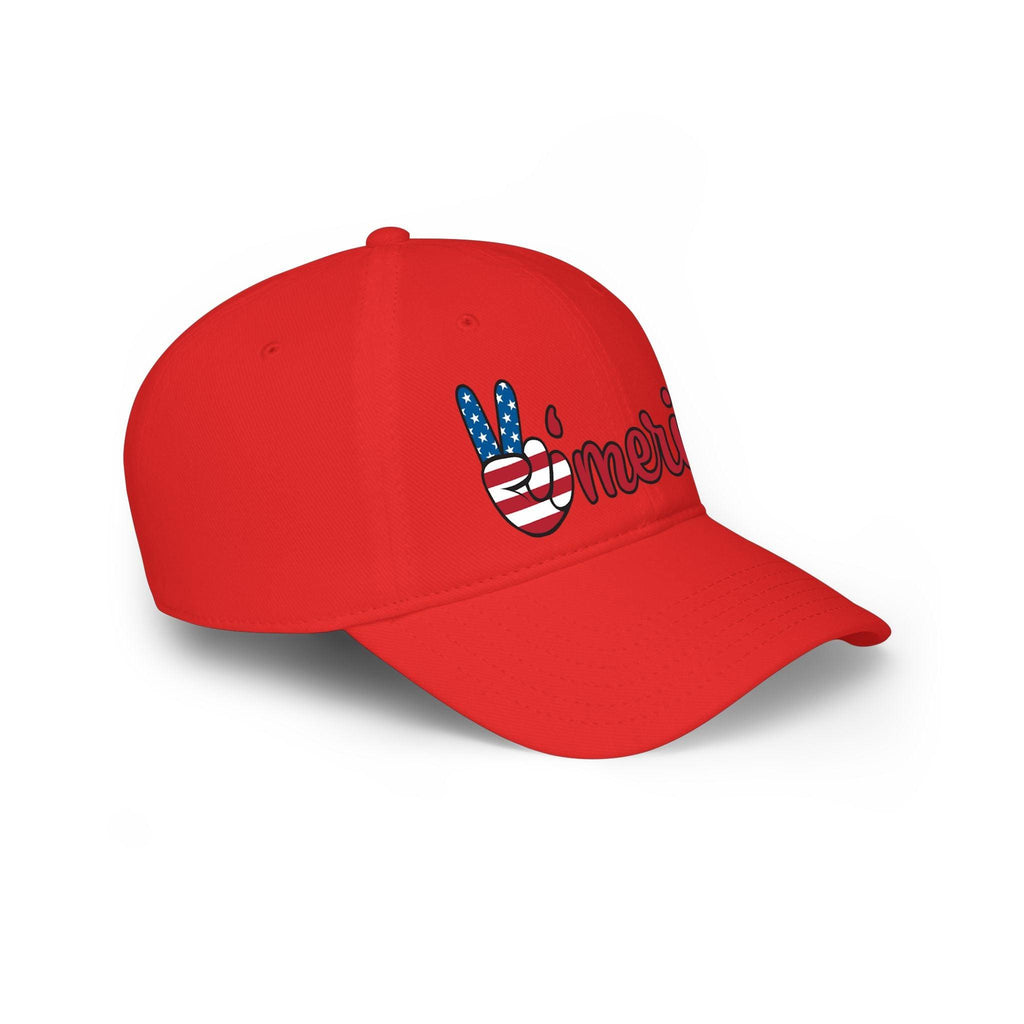 Merica peace sign patriotic baseball cap