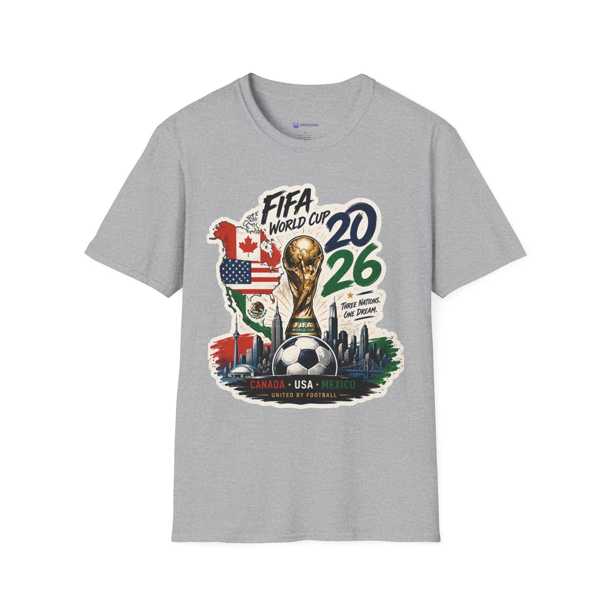 World Cup 2026 T-Shirt – USA/Canada/Mexico Official Trophy Design