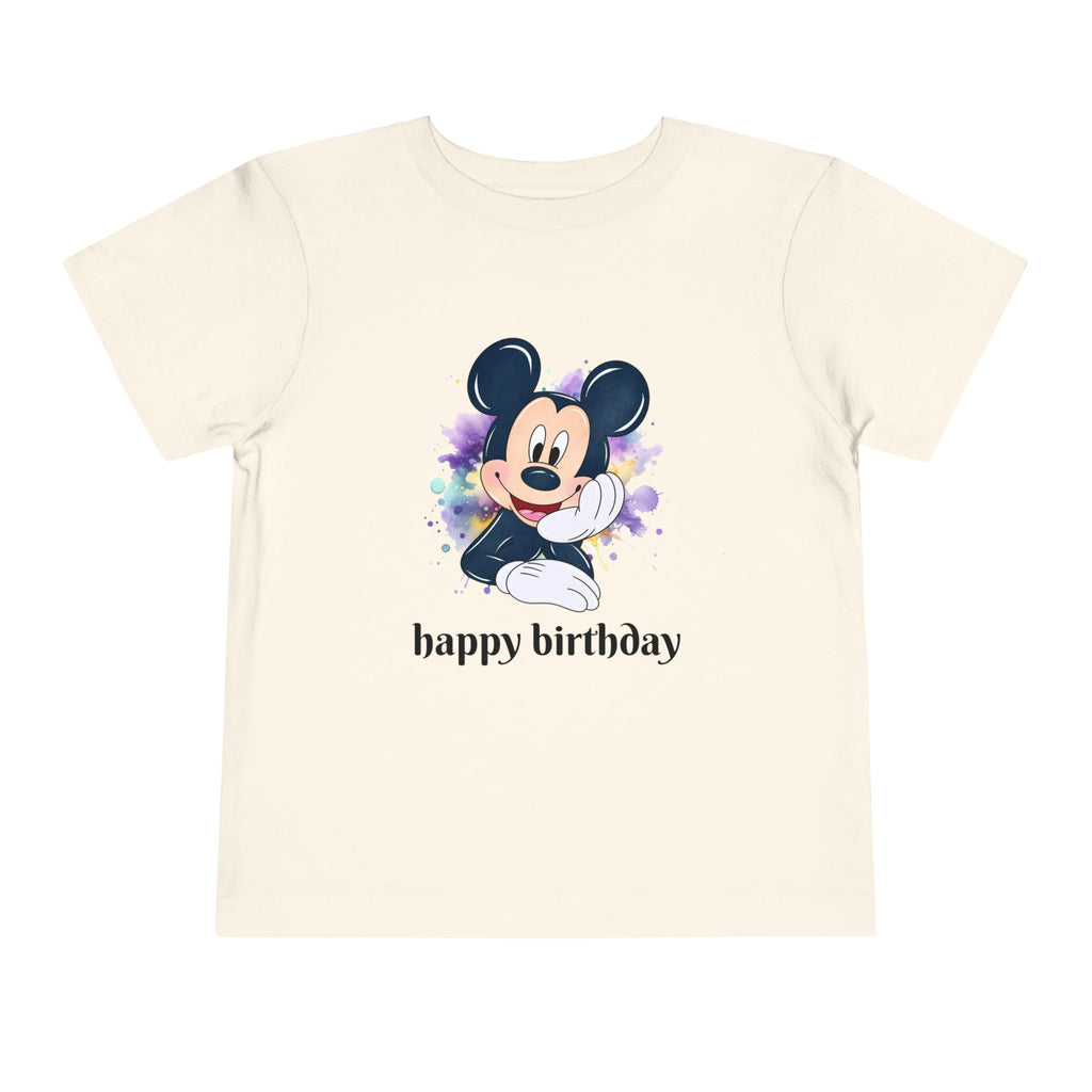 Toddler Tee — Cute Mickey "happy birthday" Birthday Shirt for Kids