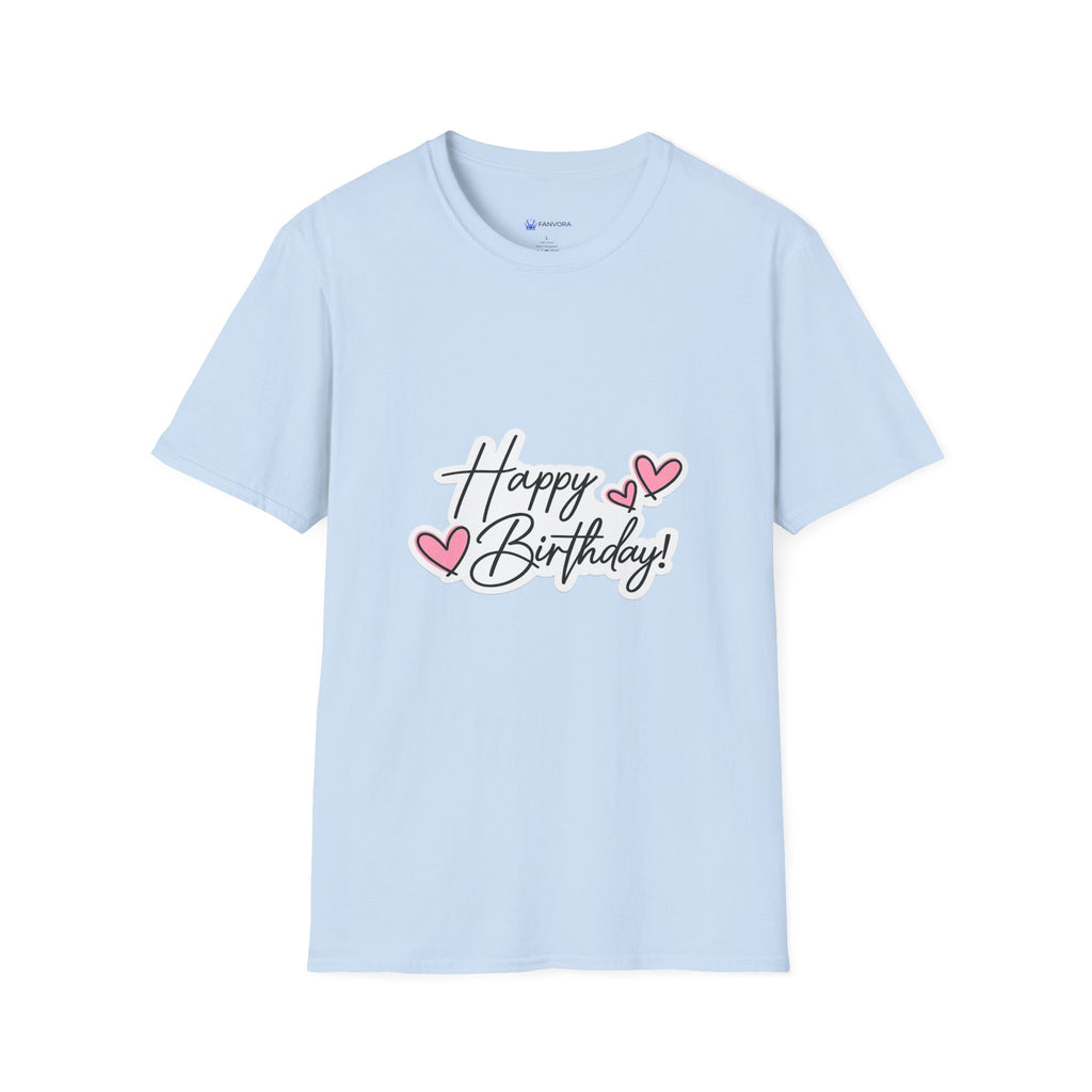 Birthday T-Shirt — "Happy Birthday" Heart Graphic