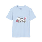 Birthday T-Shirt — "Happy Birthday" Heart Graphic