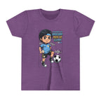 Youth Soccer Tee – Cute Cartoon Player "Ready to Score" Kids Jersey