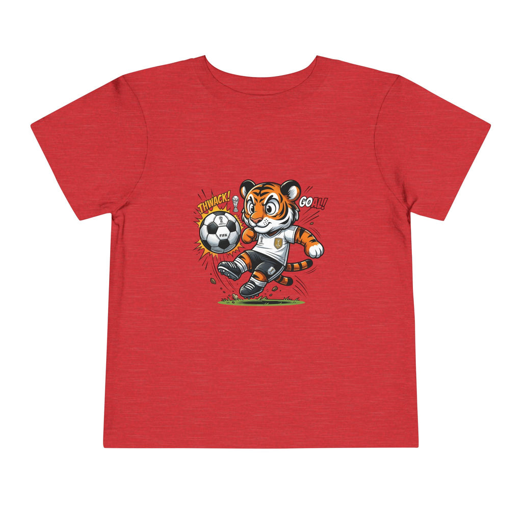 Toddler Soccer Tiger Tee — Cute Kicking Tiger Football Shirt for Kids