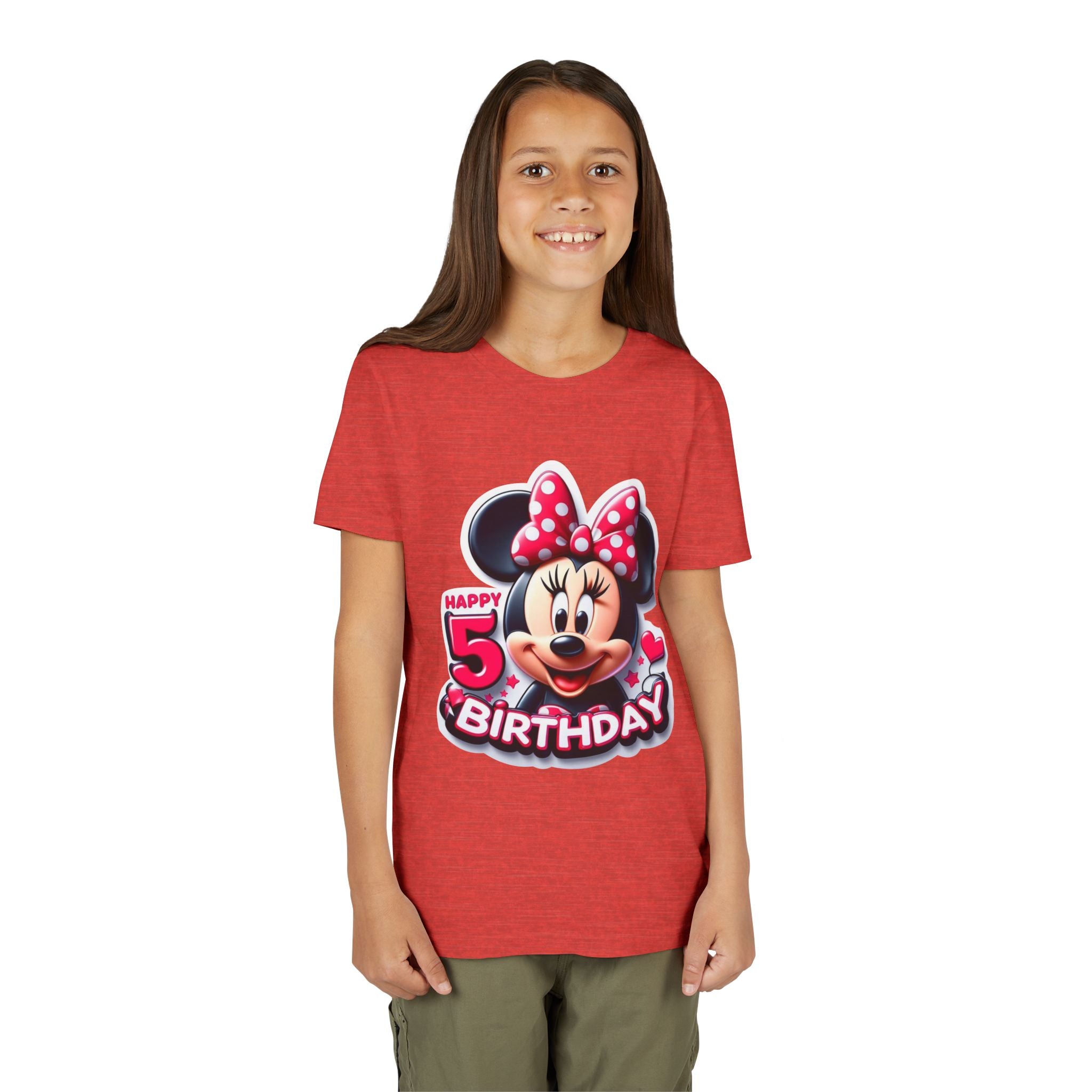 Minnie Mouse Happy 5th Birthday Youth Tee