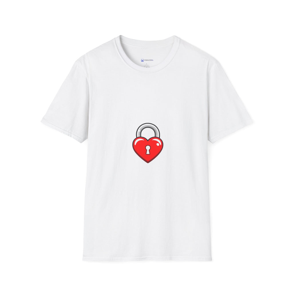 Heart Lock T-Shirt — Cute Red Heart Padlock Graphic Tee for Valentine’s Day