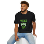 Gamer Never Give Up T-Shirt — Retro Pixel Controller Gaming Tee