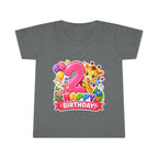 2nd Birthday Toddler T-Shirt — Cute Giraffe "Happy Birthday" Design