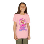 Youth Tee — "Barbie Happy Birthday" Pink Birthday Graphic Shirt