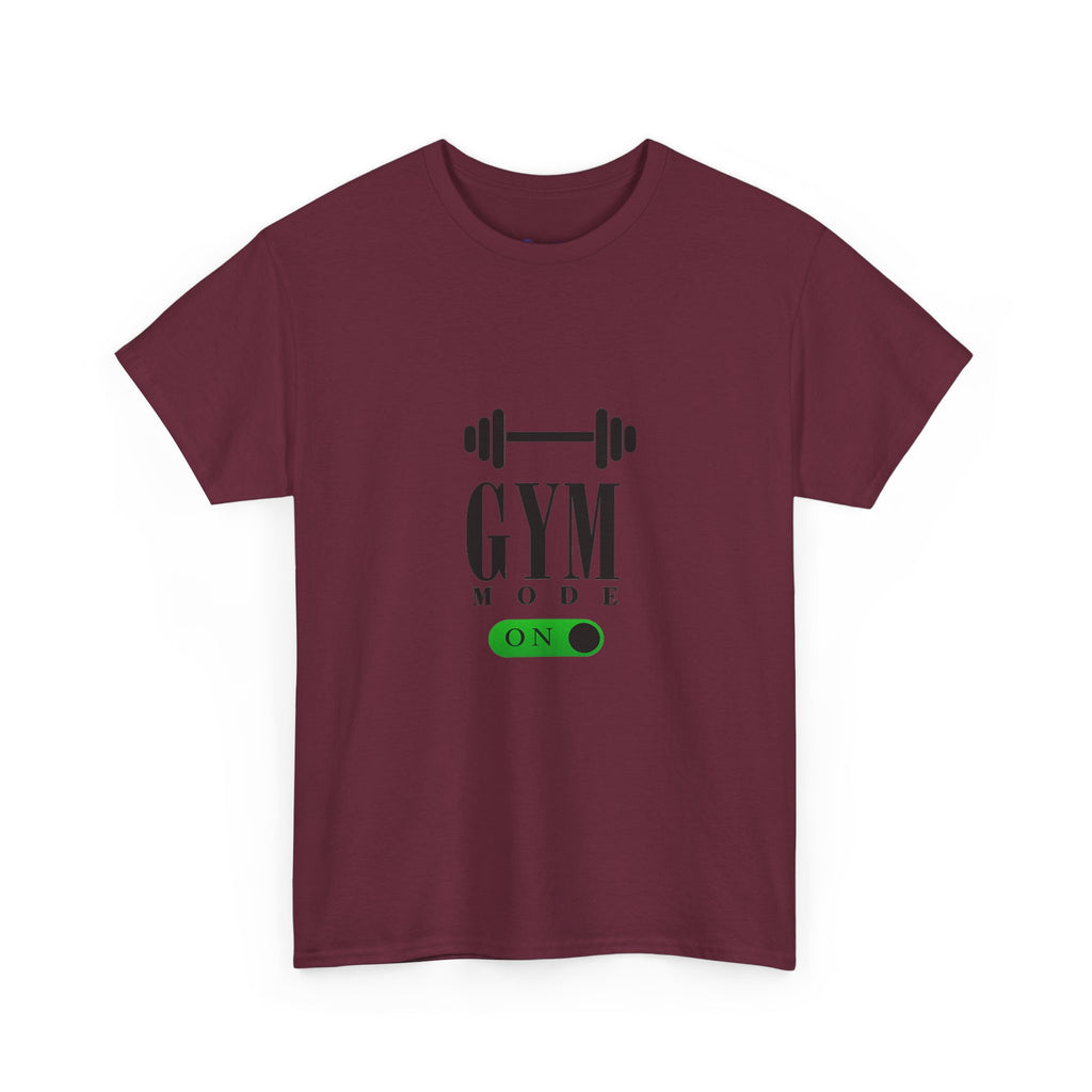 Gym Mode On T-Shirt — Workout Tee with Barbell Graphic