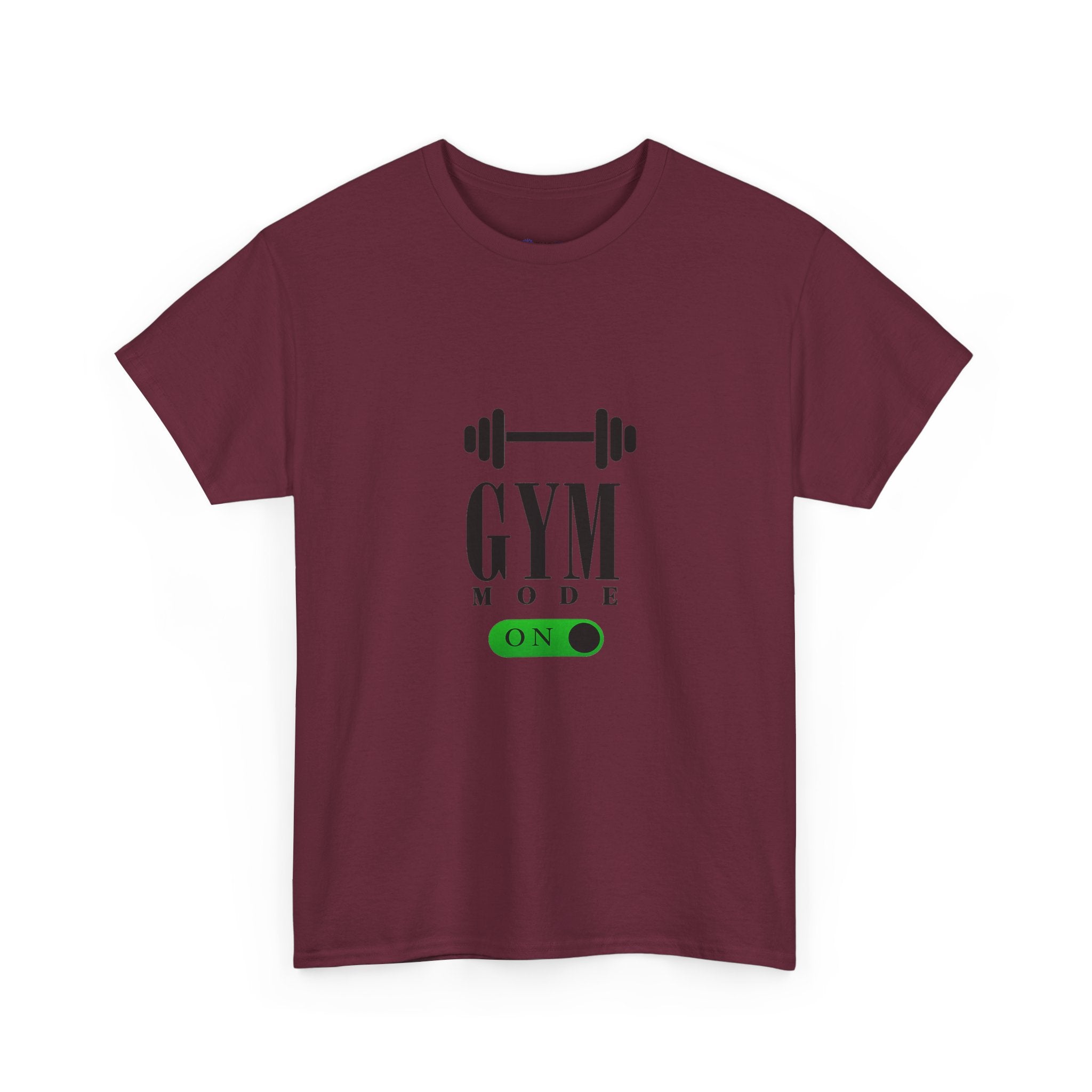 Gym Mode On T-Shirt — Workout Tee with Barbell Graphic