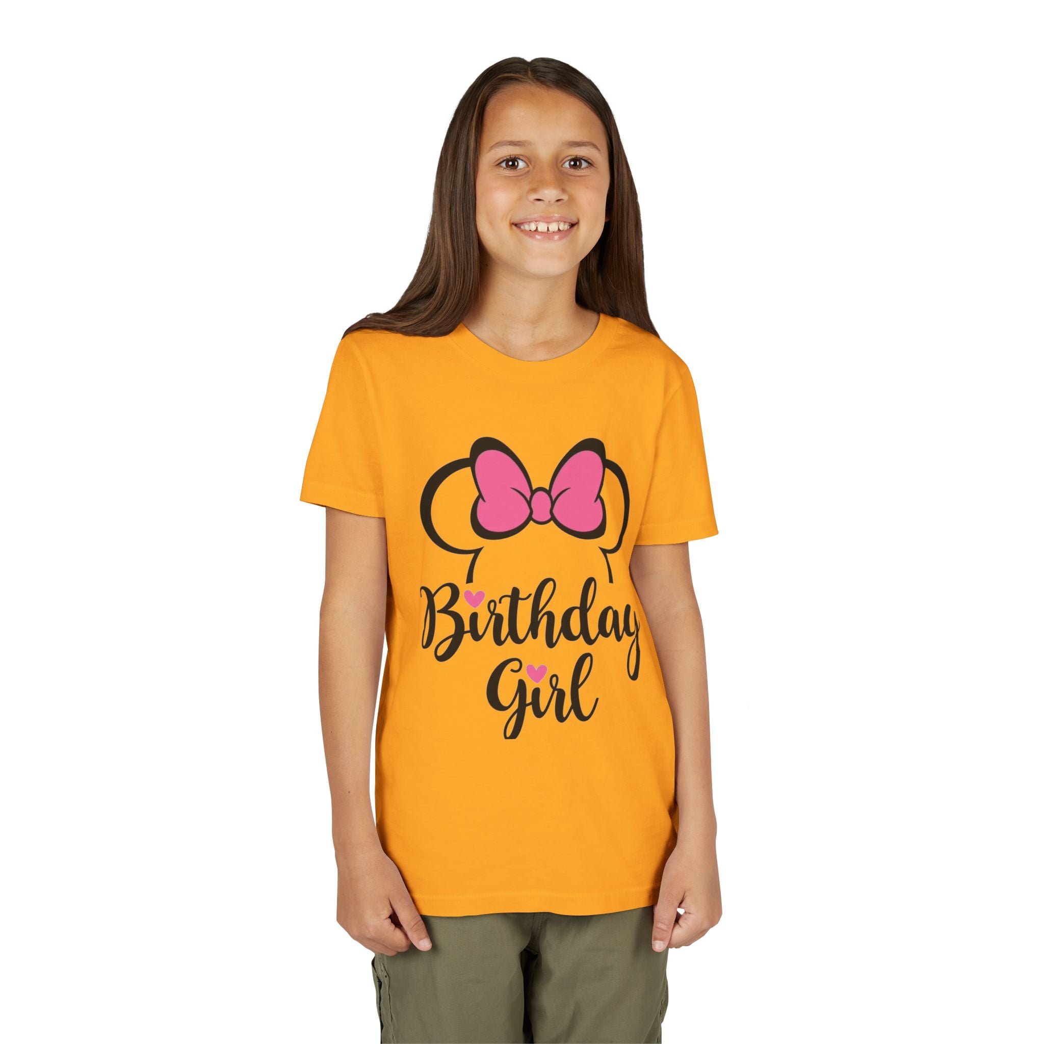 Birthday Girl Youth Tee — Pink Bow Party Shirt for Girls