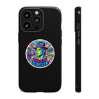 Matte Black iPhone Tough Cases 12 to 17 Pro Max  — "King of Pop Forever" Retro Pop Art Phone Case.