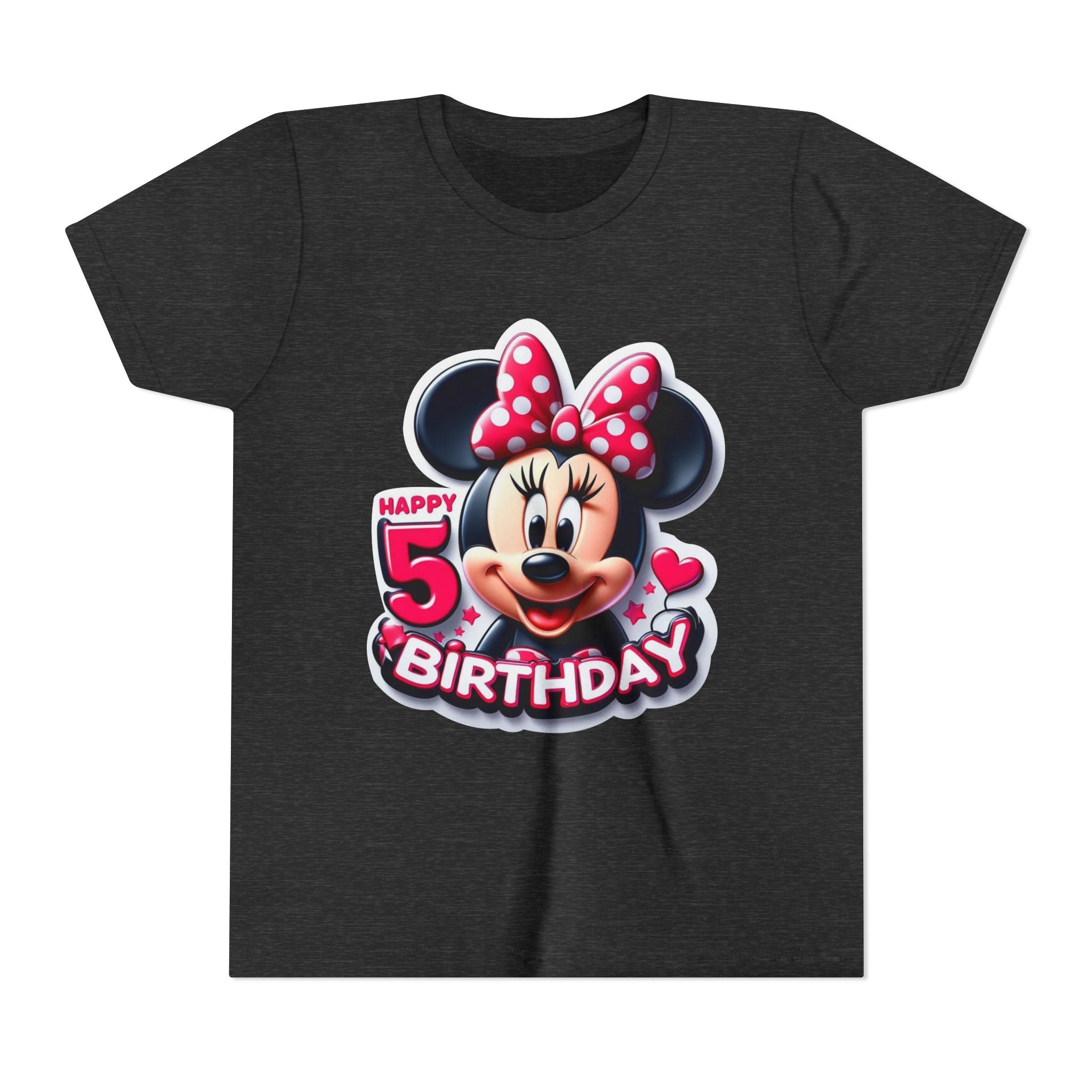 Minnie Mouse Happy 5th Birthday Youth Tee