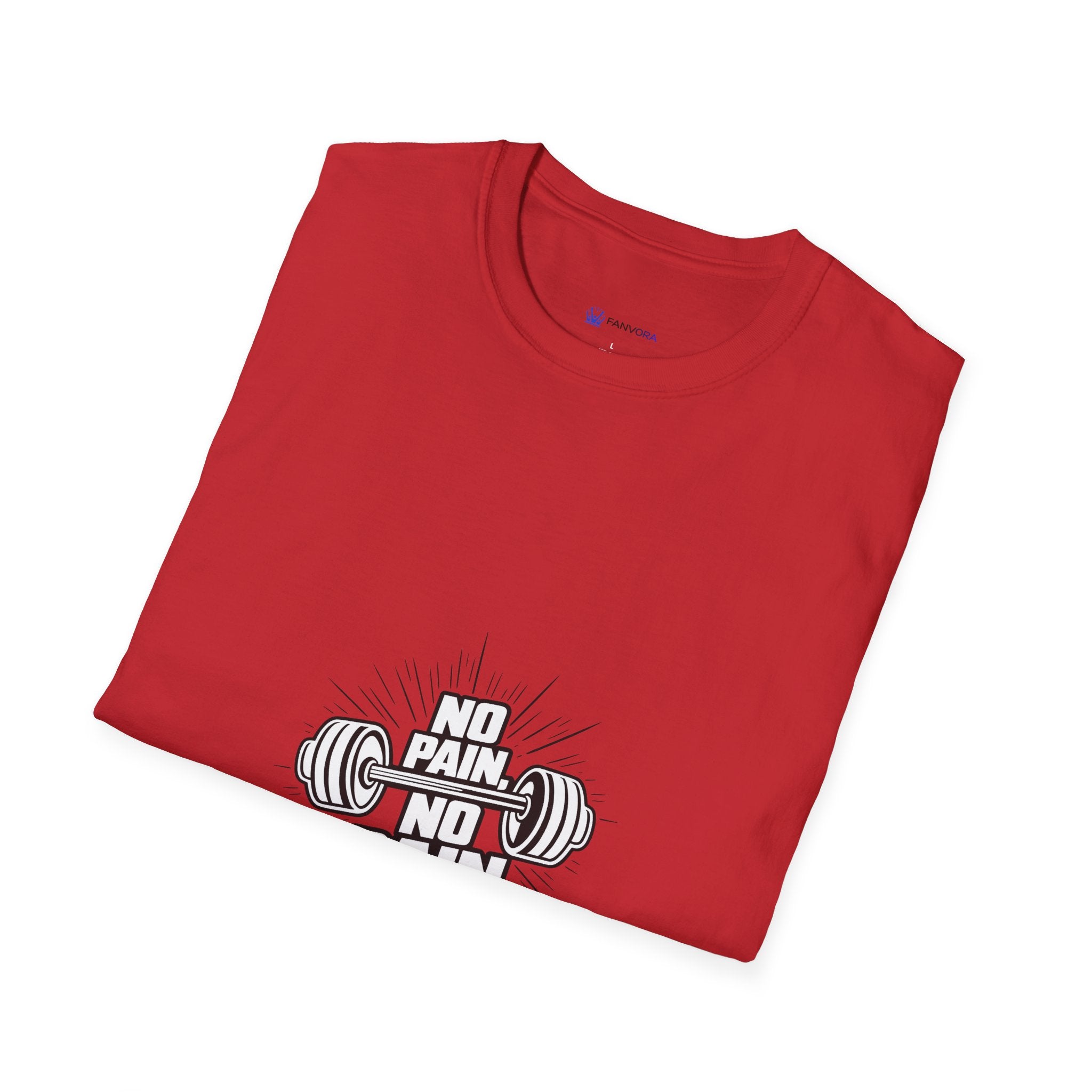 No Pain No Gain Barbell T-Shirt — Fitness Gym Workout Tee