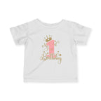 Infant Tee — "My 1st Birthday" Pink Crown First Birthday Shirt