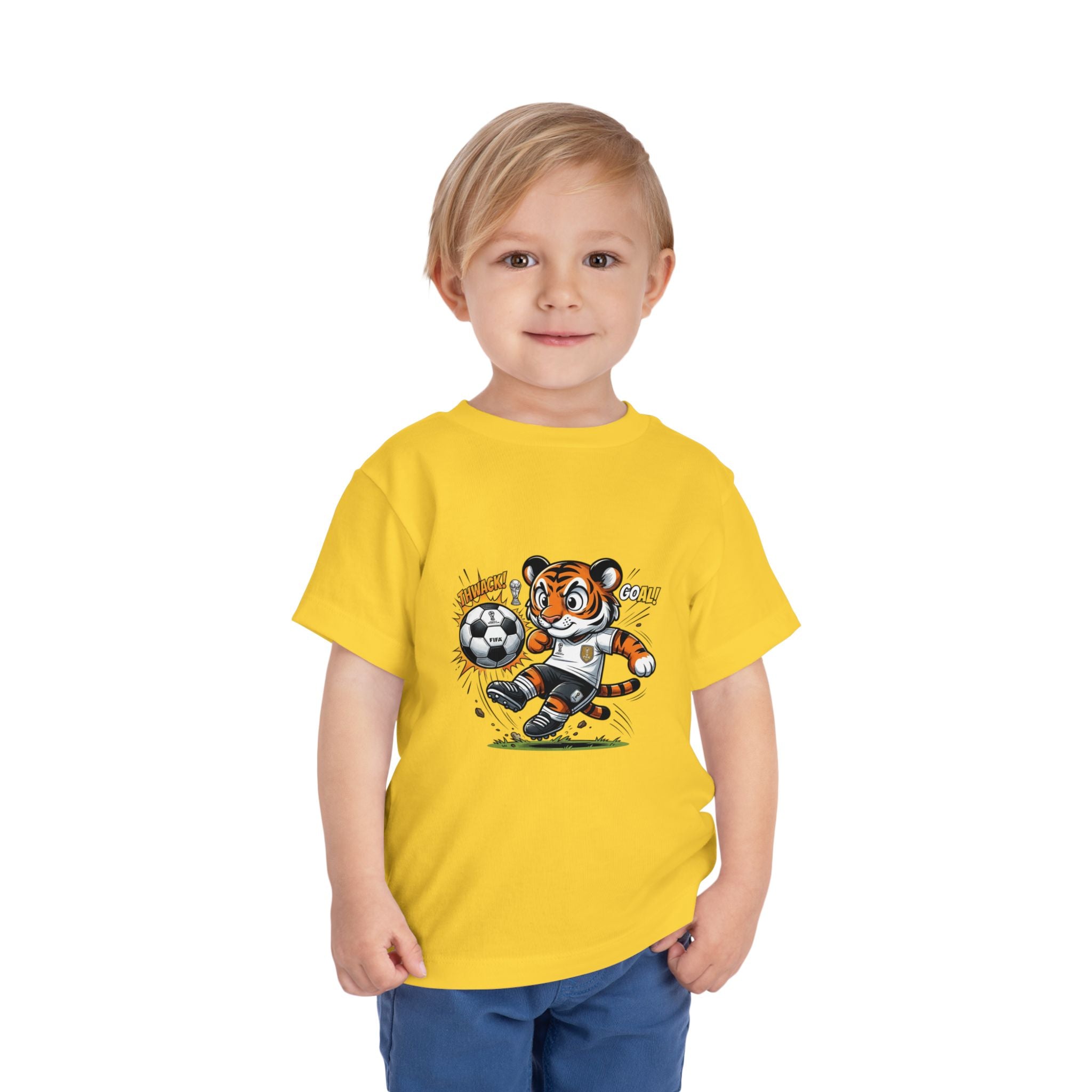 Toddler Soccer Tiger Tee — Cute Kicking Tiger Football Shirt for Kids