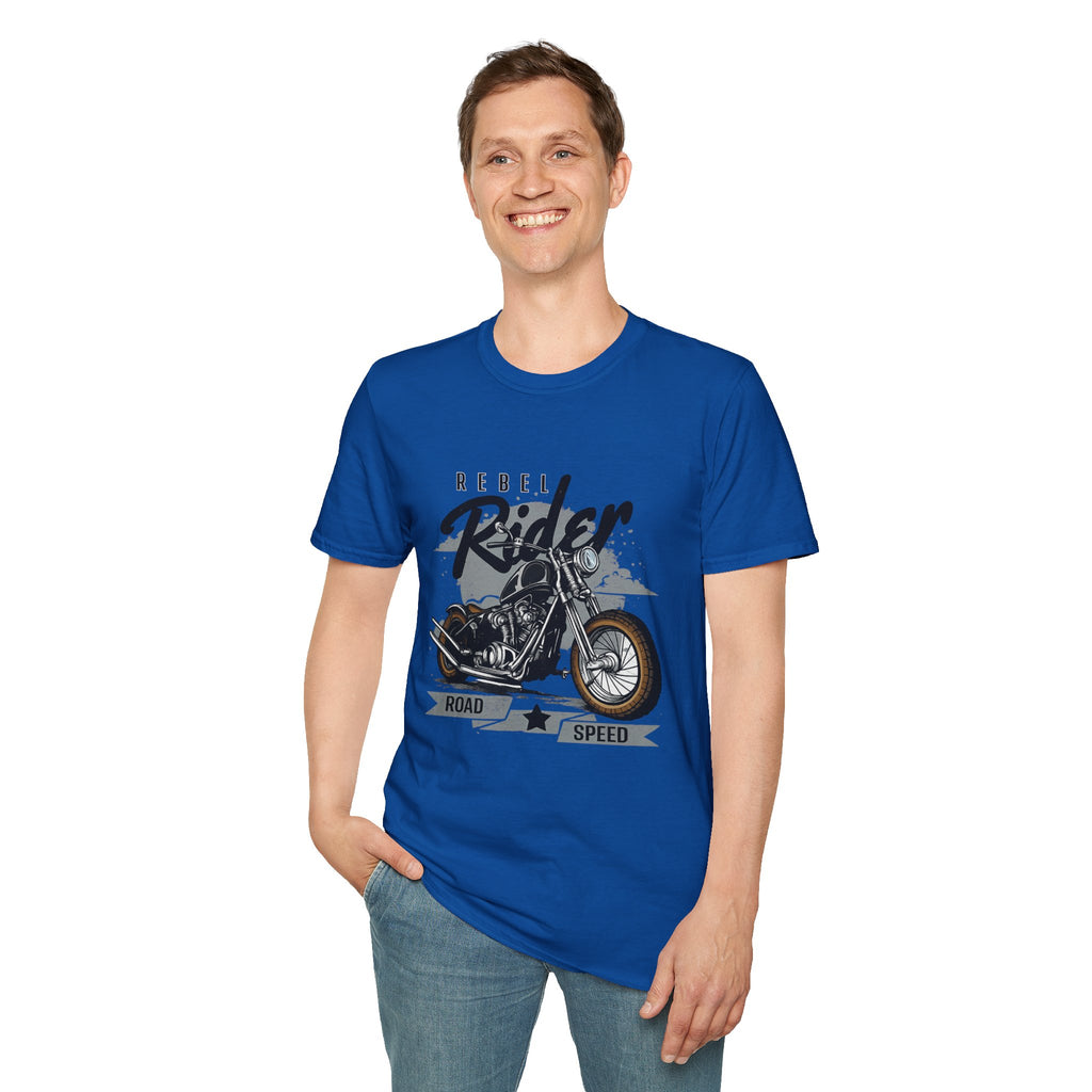 Rebel Rider Motorcycle T-Shirt — Vintage Biker Graphic Tee