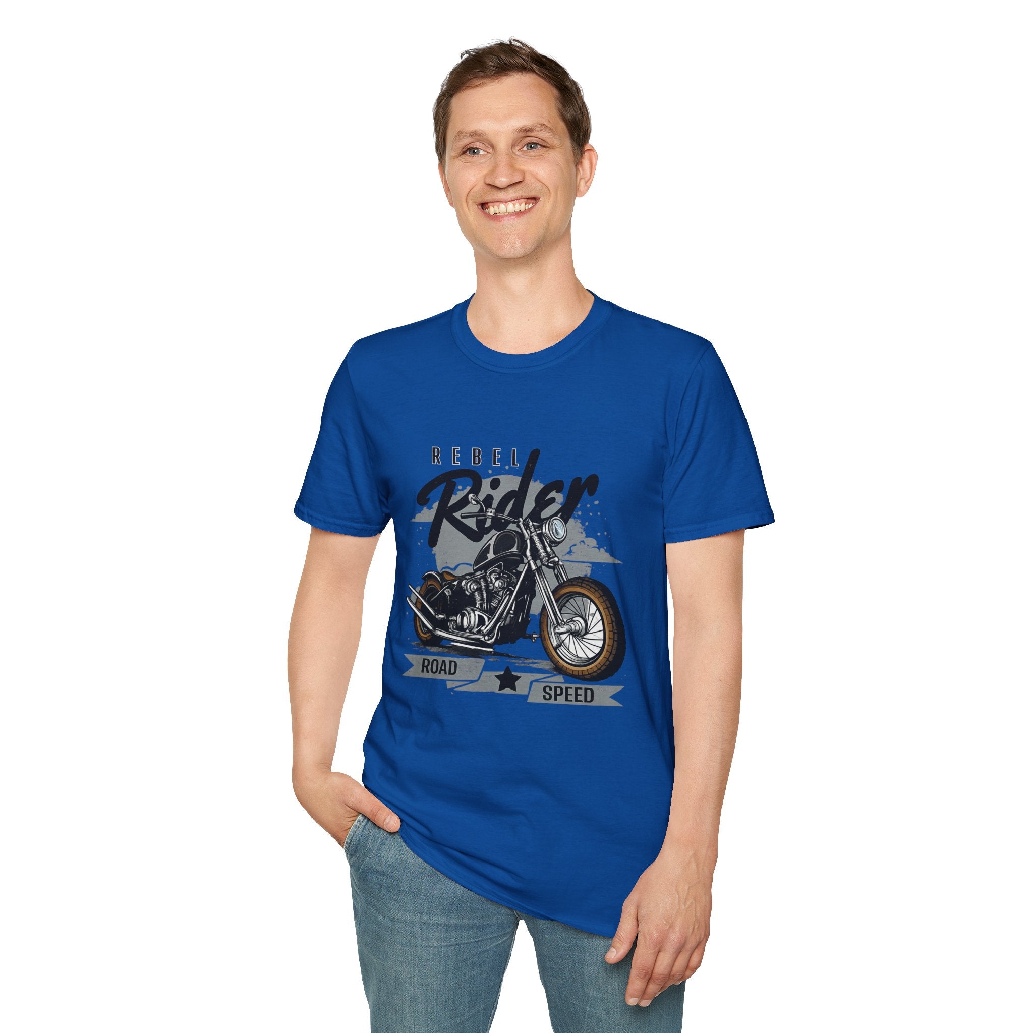 Rebel Rider Motorcycle T-Shirt — Vintage Biker Graphic Tee