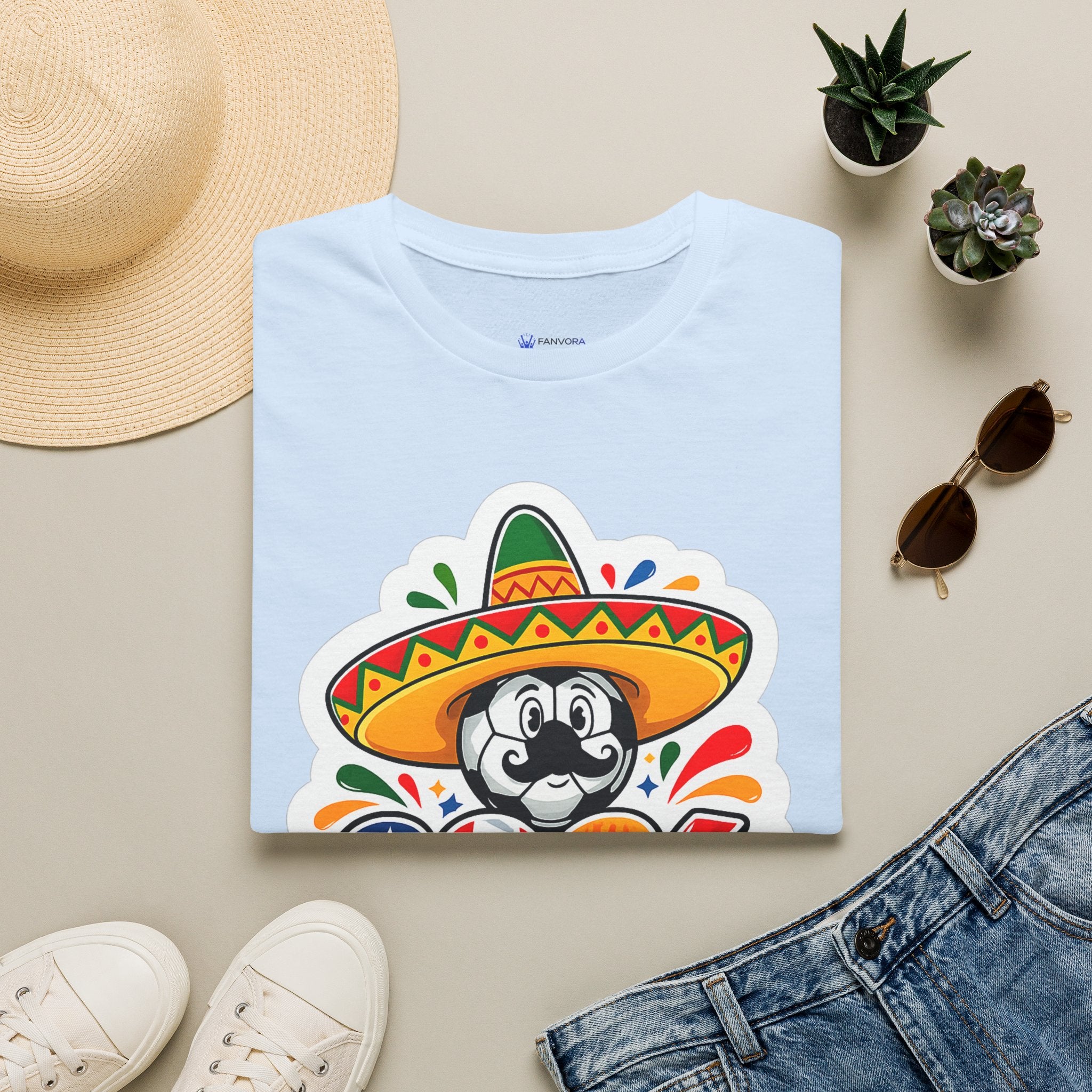 Soccer 2026 Soccer T-Shirt — Colorful Sombrero Mascot Design