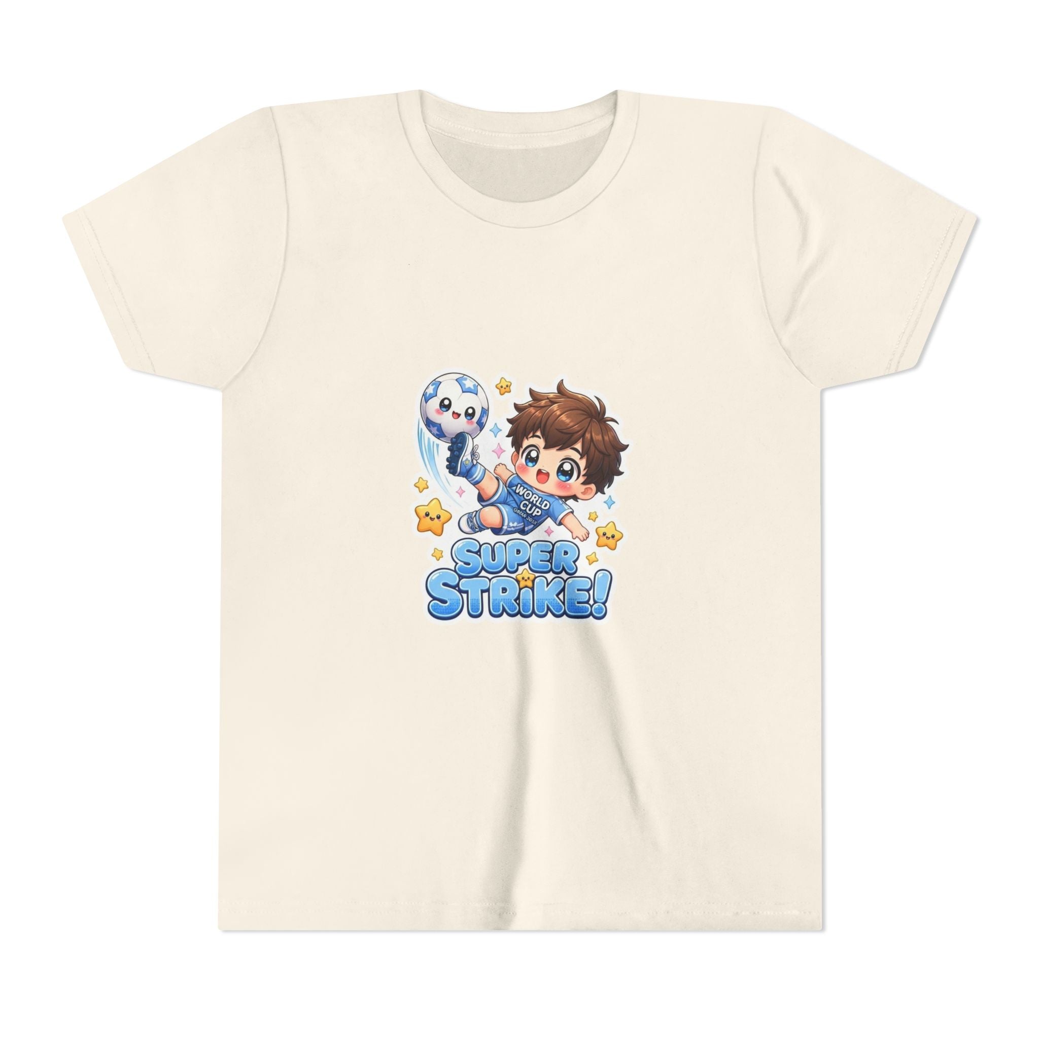 Youth Tee - Cute 'Super Strike!' Soccer Boy Graphic