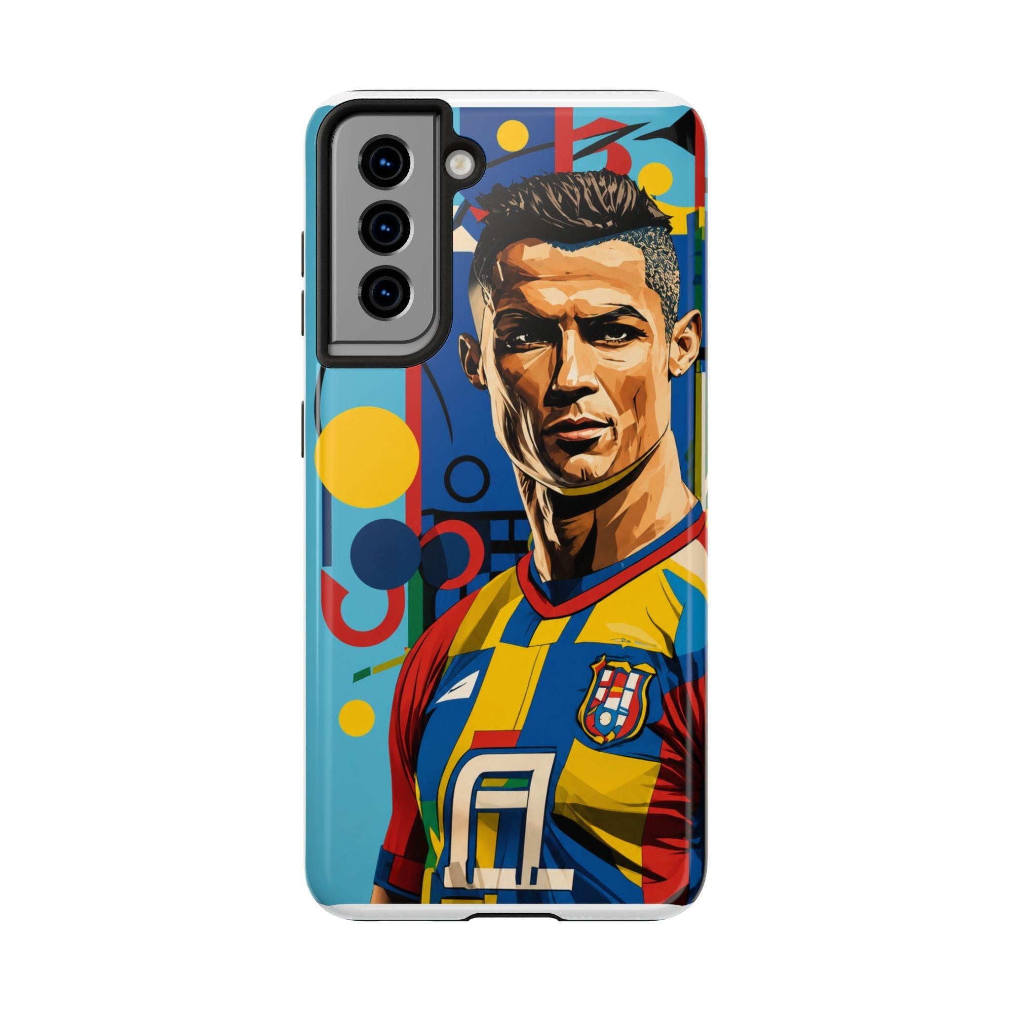 Portugal  legend Pop Art Tough Phone Case — Colorful Soccer Legend Protective Cover.