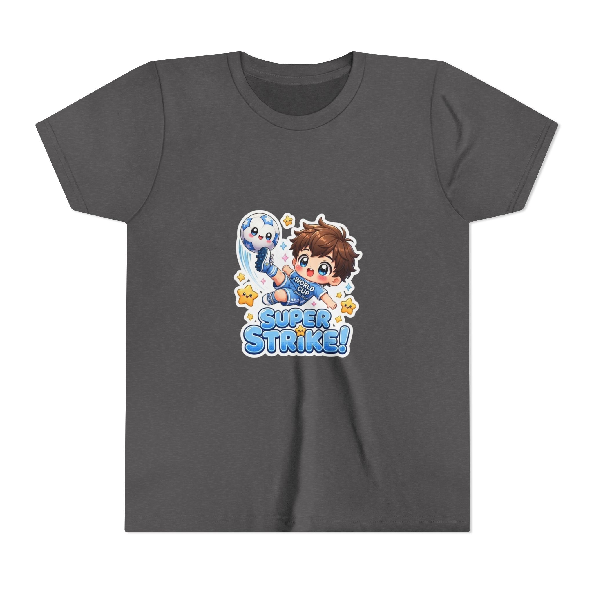 Youth Tee - Cute 'Super Strike!' Soccer Boy Graphic