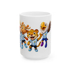 Soccer Mascot Ceramic Mug — Cute Animal Team Coffee Cup (11oz & 15oz)