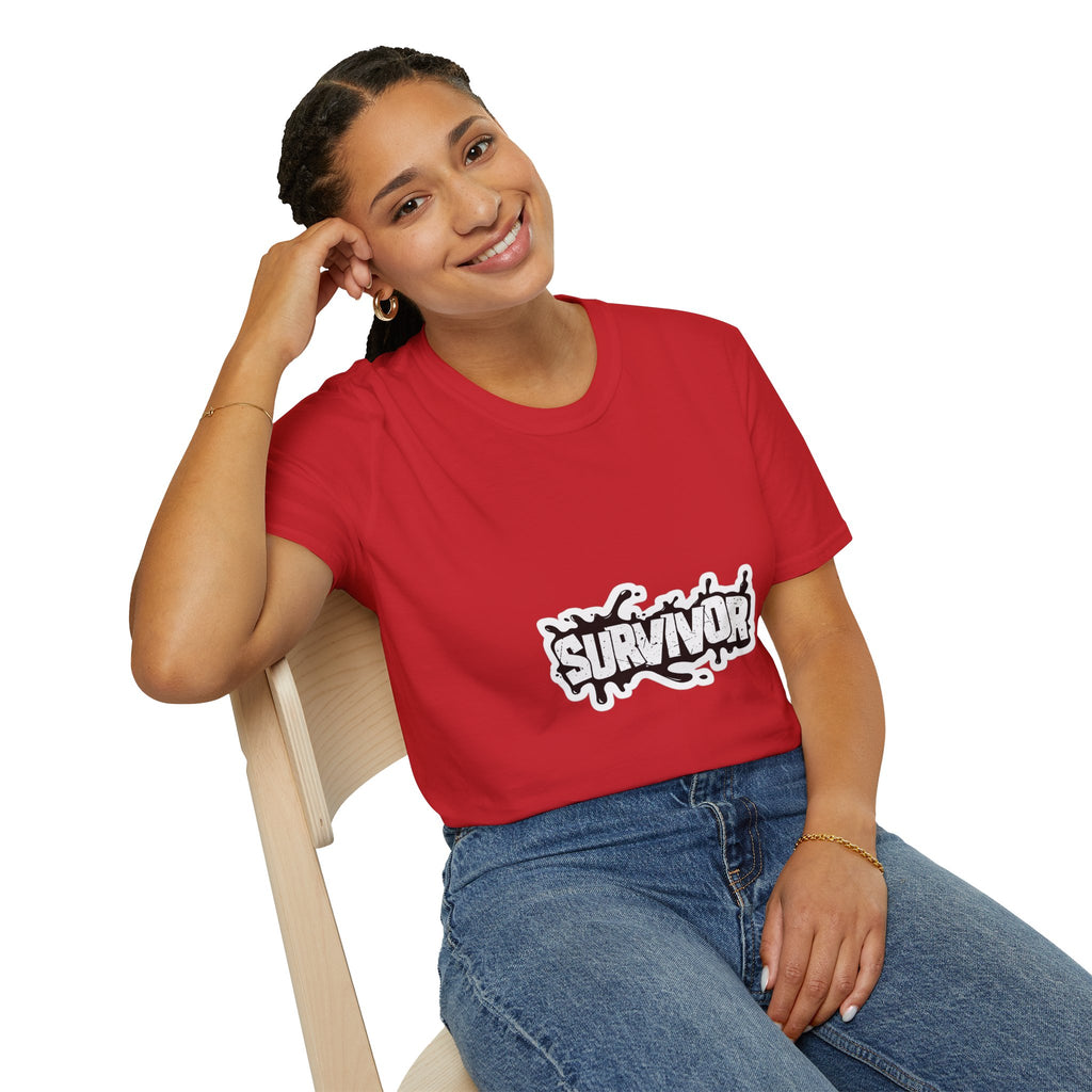 Survivor Graphic T-Shirt — Bold Grunge Logo Tee for Cancer, Trauma & Recovery Awareness