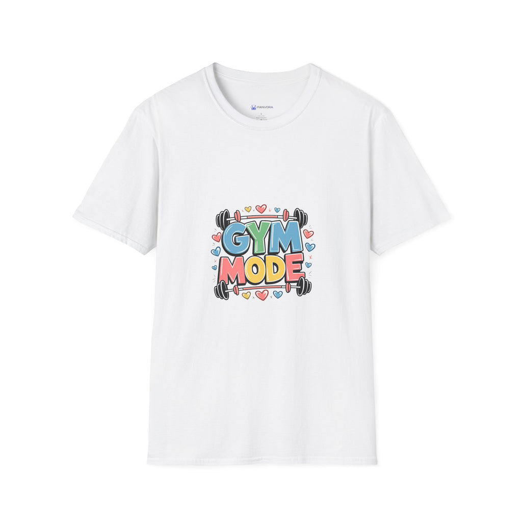 Gym Mode T-Shirt — Cute Barbell Fitness Tee for Gym Lovers