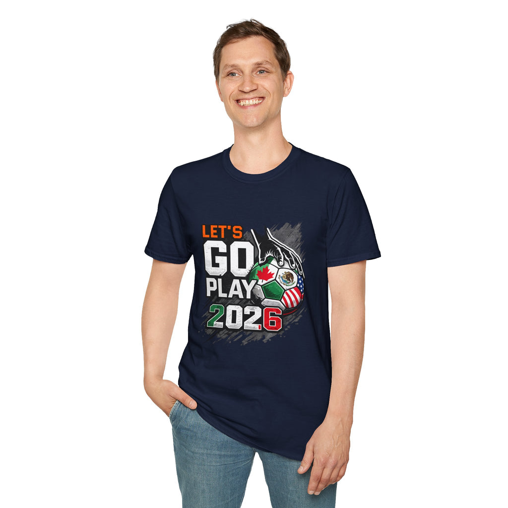 Let's Go Play 2026 Soccer T-Shirt — International Flags Tournament Tee