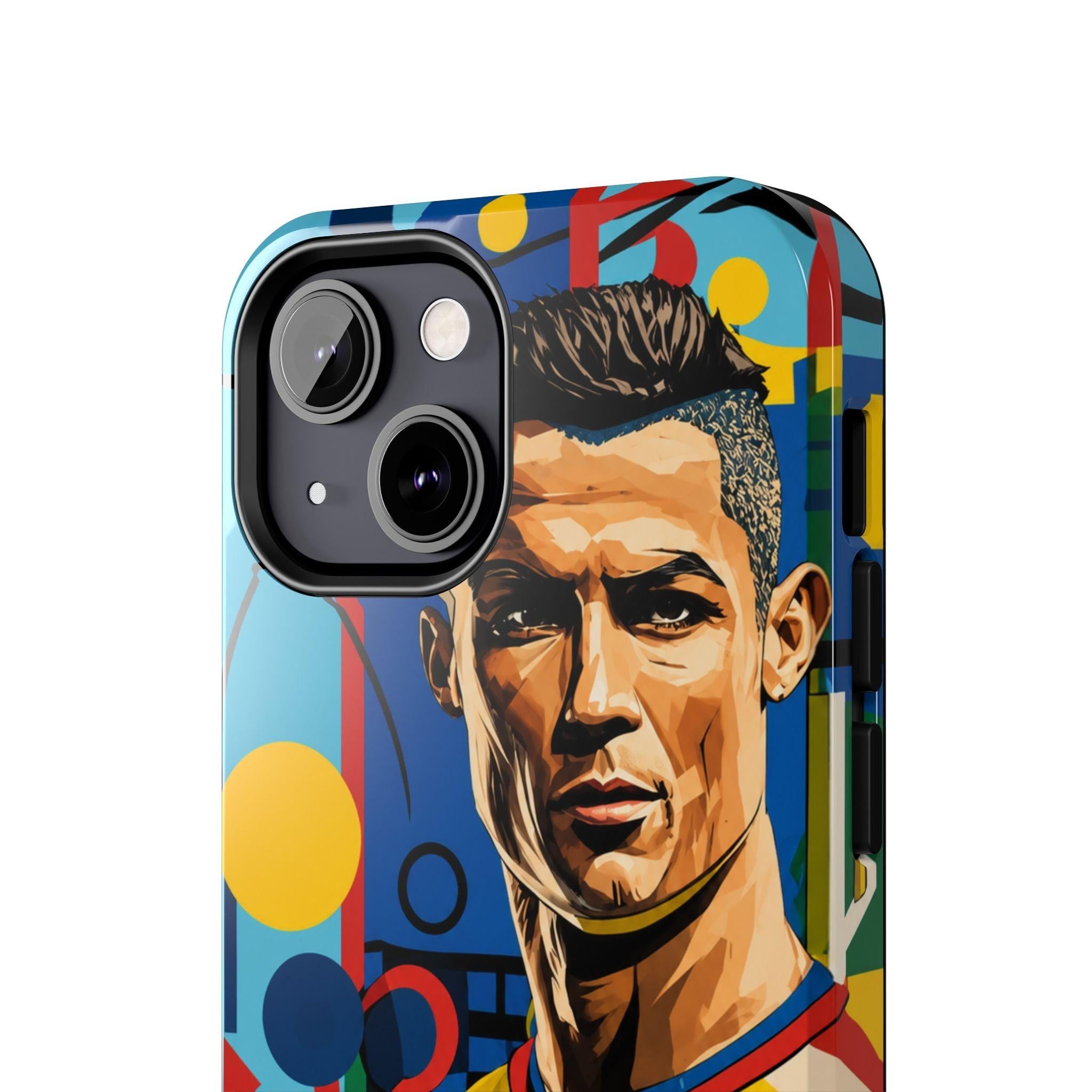 Portugal  legend Pop Art Tough Phone Case — Colorful Soccer Legend Protective Cover.