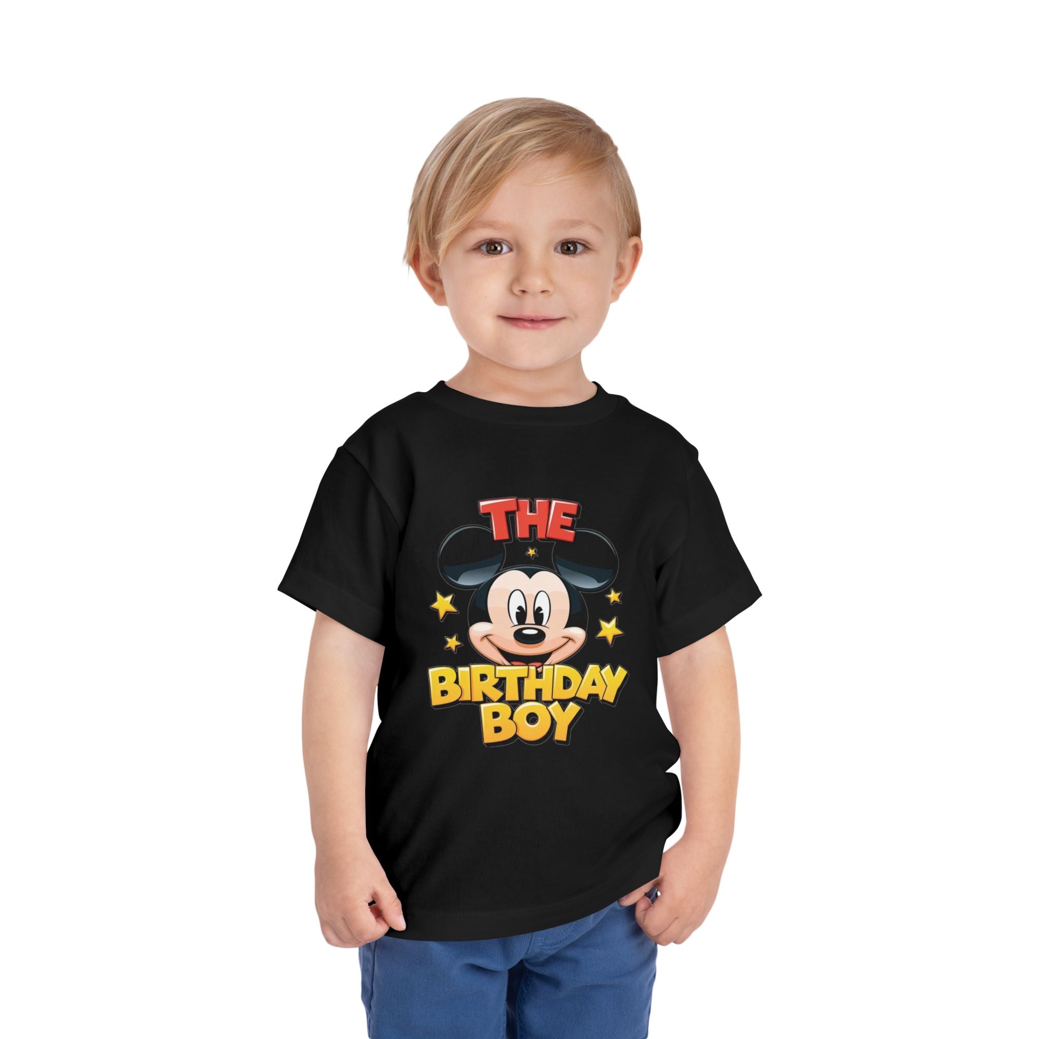 Toddler Tee — "The Birthday Boy" Cartoon Mouse Party Shirt