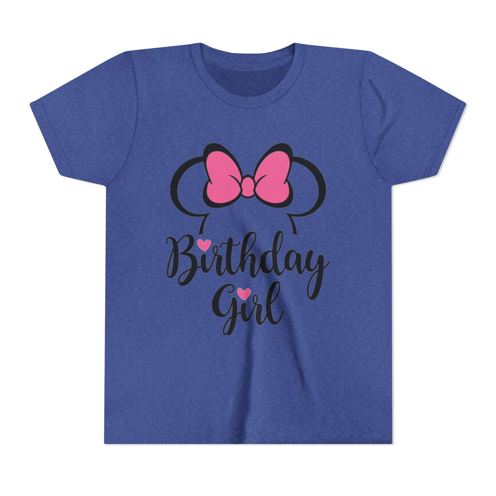 Birthday Girl Youth Tee — Pink Bow Party Shirt for Girls