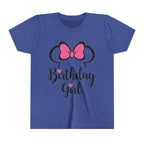 Birthday Girl Youth Tee — Pink Bow Party Shirt for Girls