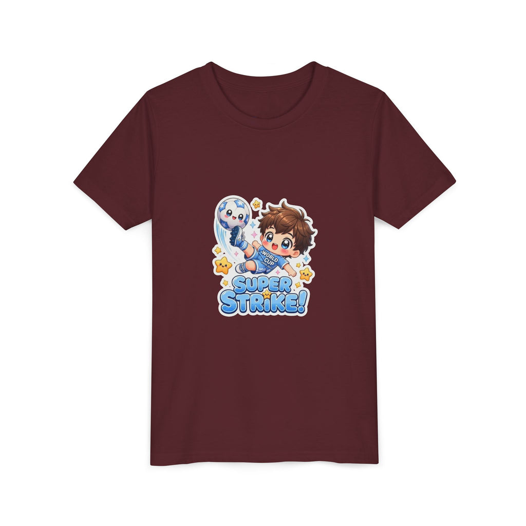 Youth Tee - Cute 'Super Strike!' Soccer Boy Graphic