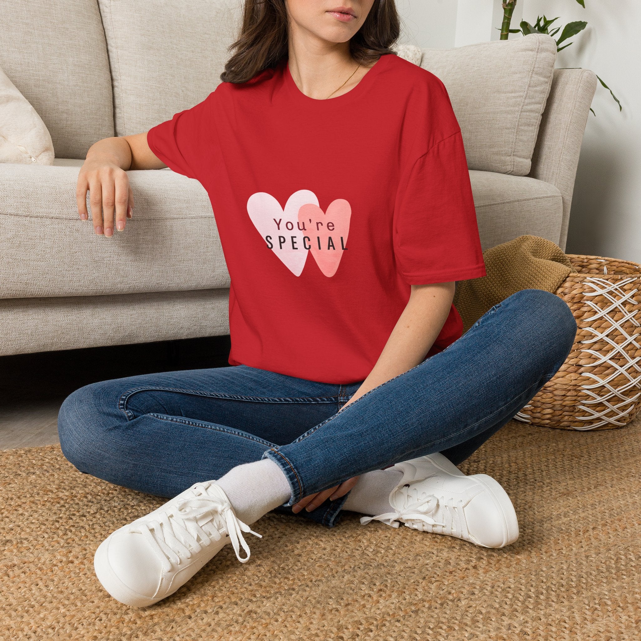 T-Shirt — "You're Special" Pink Heart Graphic Tee — Gift for Friends & Loved Ones
