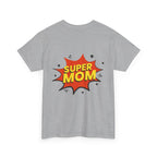 Mom Silhouette Sunset T-Shirt — "Super Mom" Graphic Tee for Mother's Day.