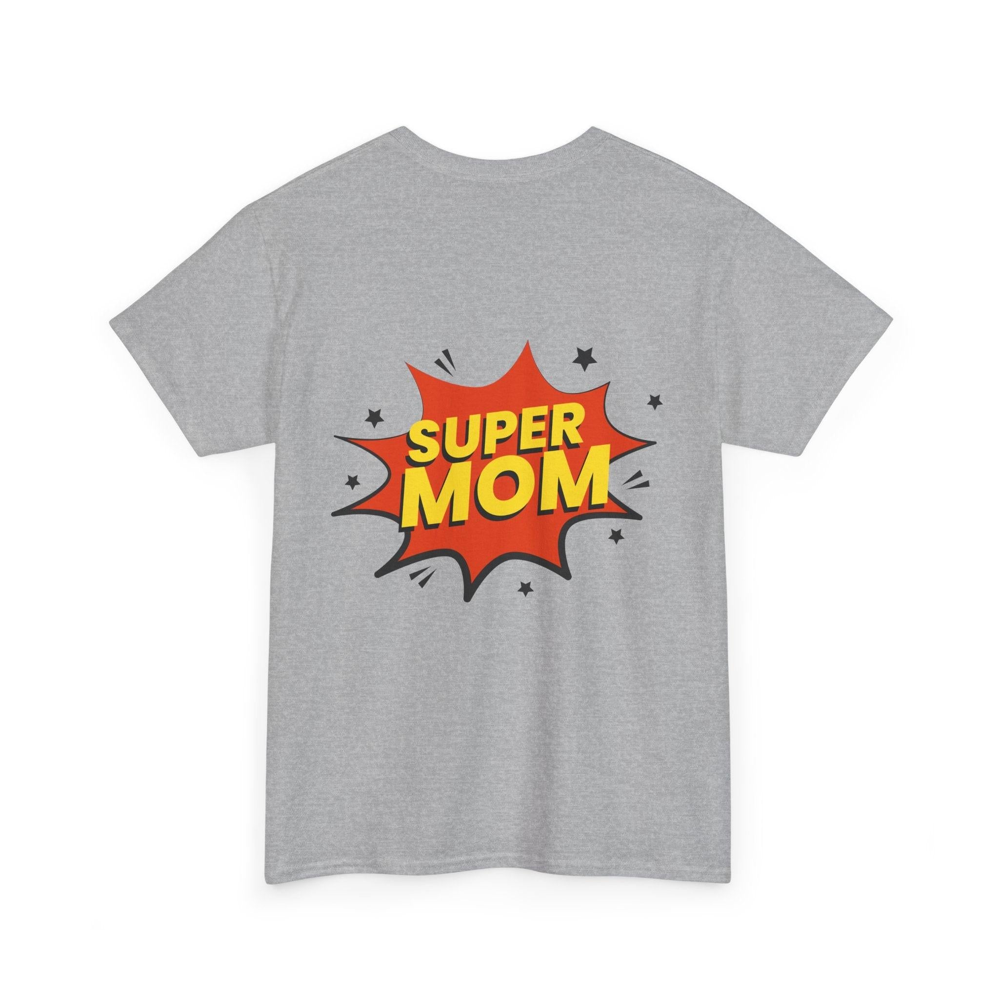 Mom Silhouette Sunset T-Shirt — "Super Mom" Graphic Tee for Mother's Day.