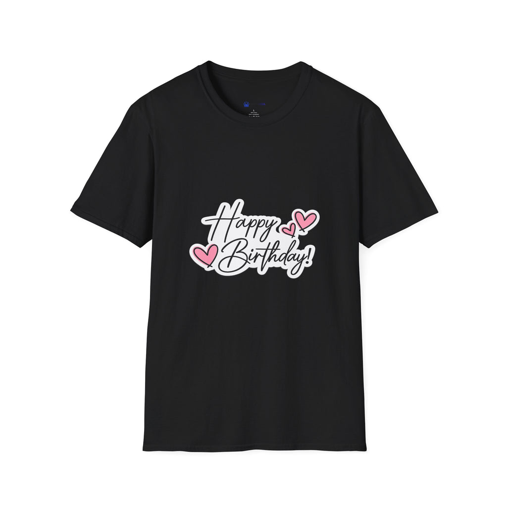 Birthday T-Shirt — "Happy Birthday" Heart Graphic
