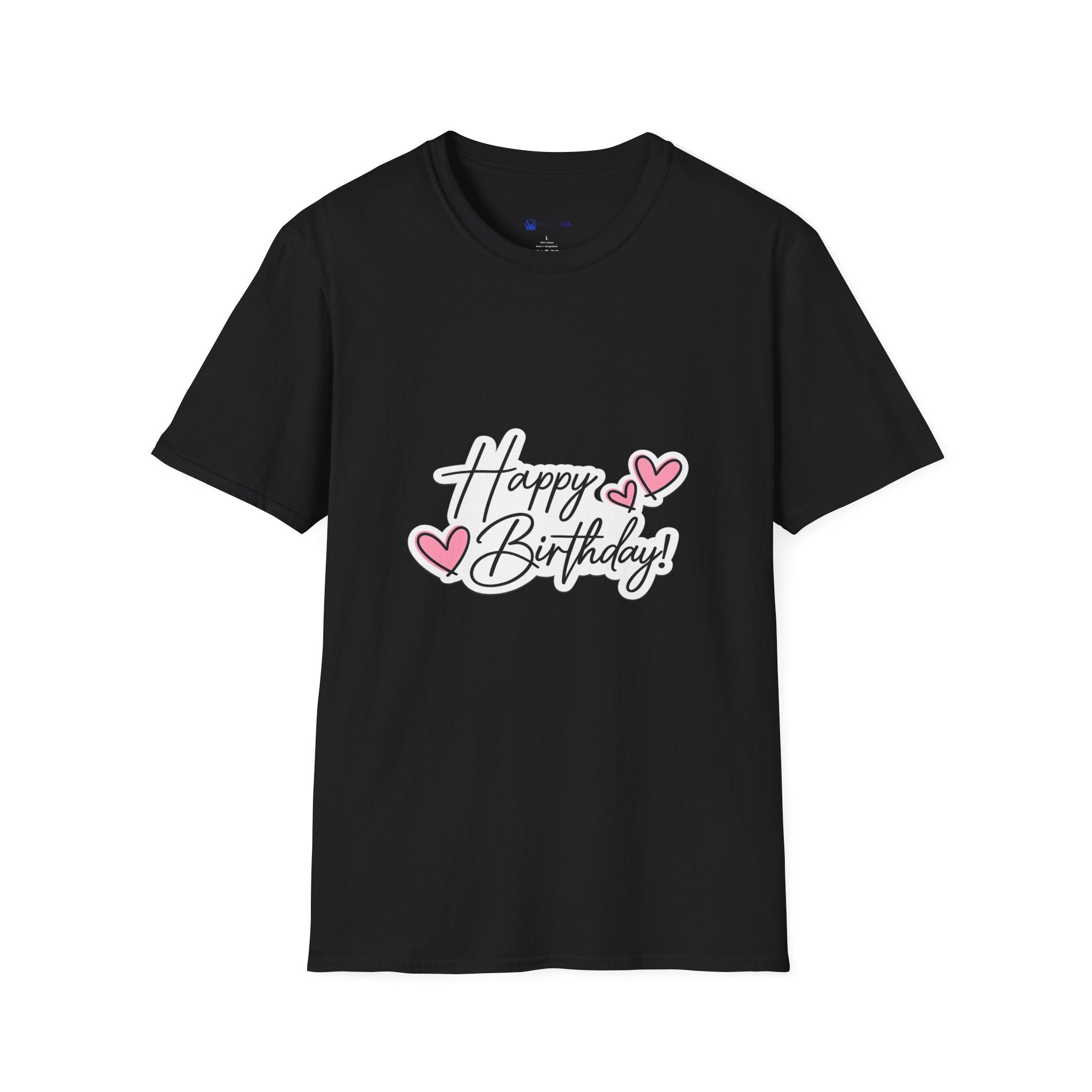 Birthday T-Shirt — "Happy Birthday" Heart Graphic